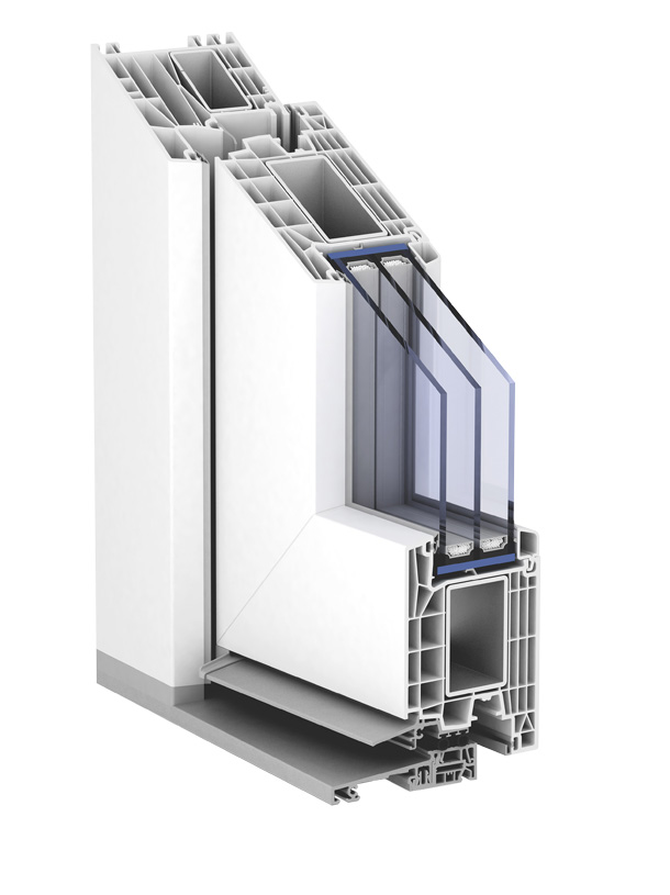 porte d'entrée en PVC Kömmerling 76